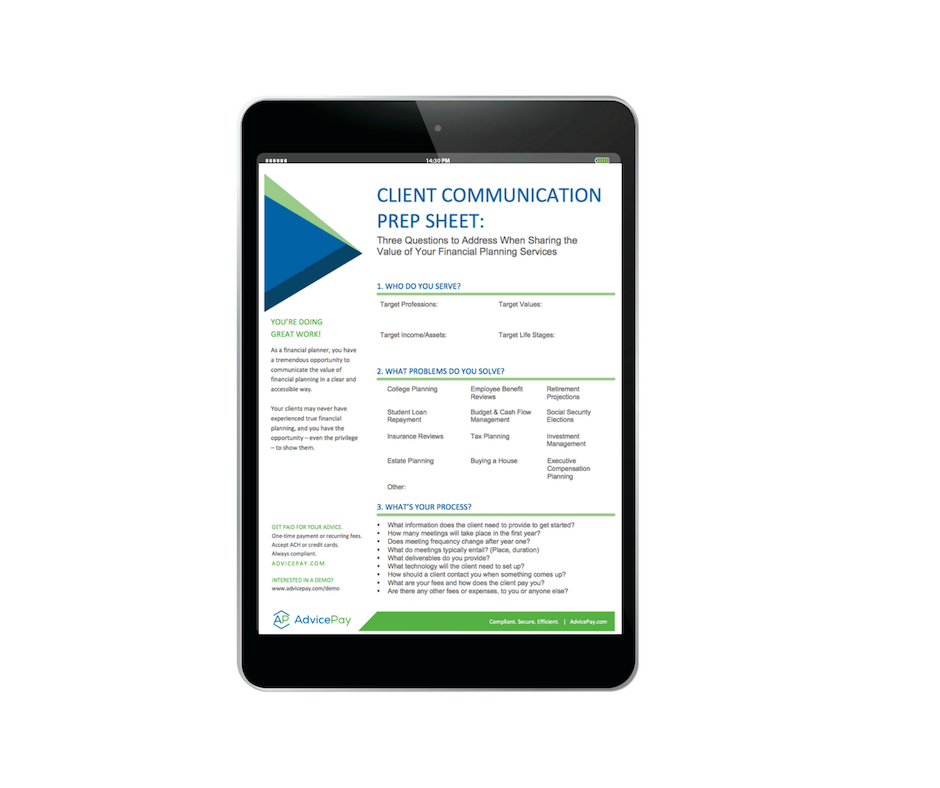 Free Client Prep Sheet